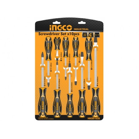 Juego Destornilladores 10pcs CR-V Ingco